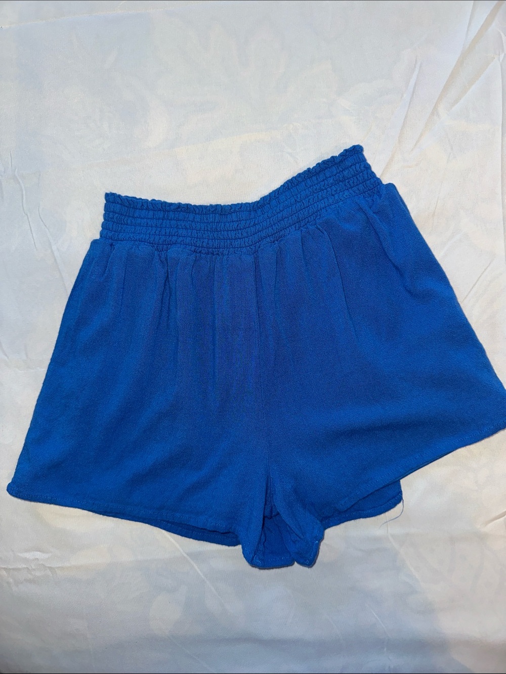 GB girls Royal Blue High-Waist Smocked Shorts